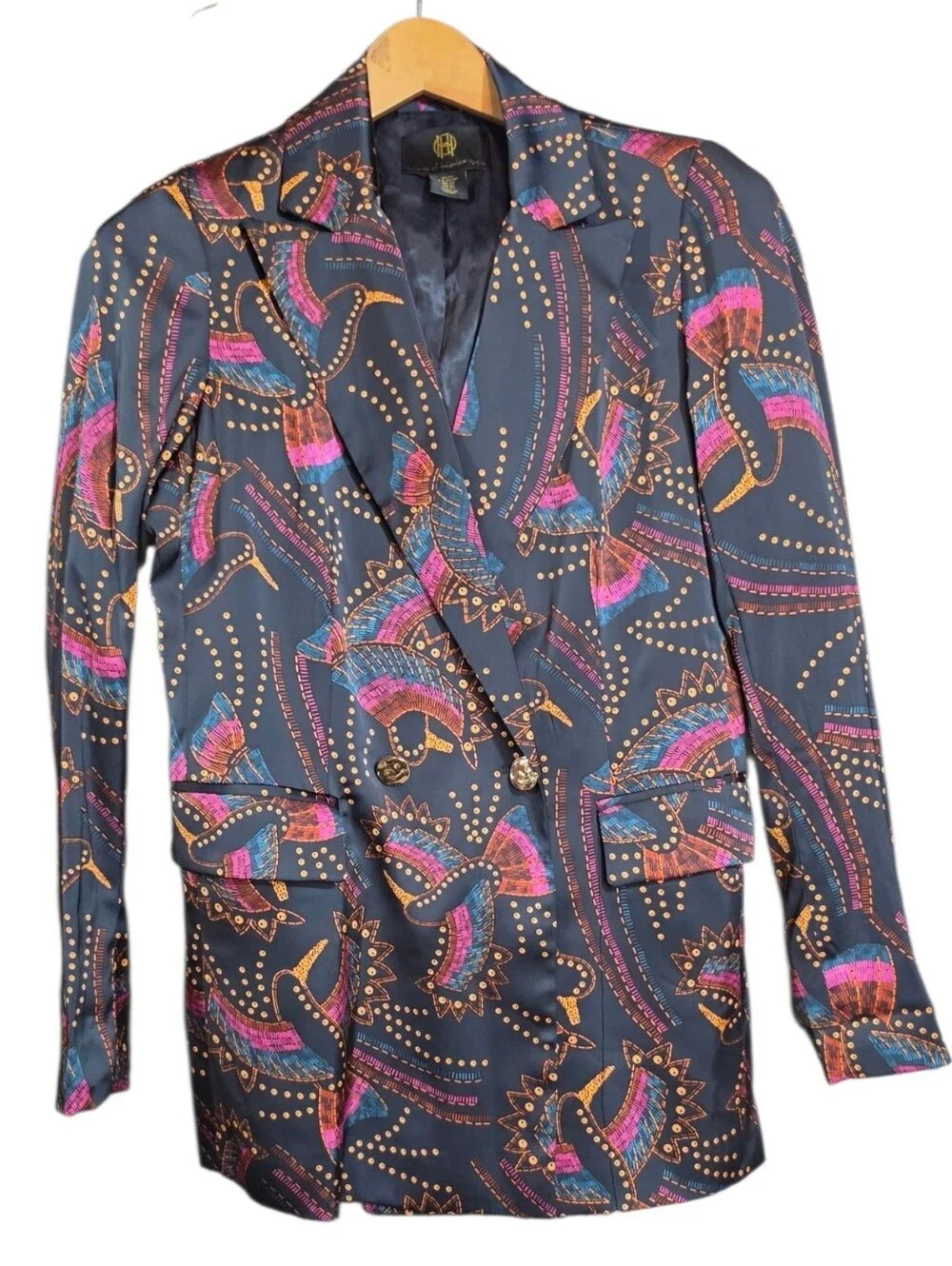 House of Harlow 1960 Black Paisley Printed Blazer - Picture 5 of 10